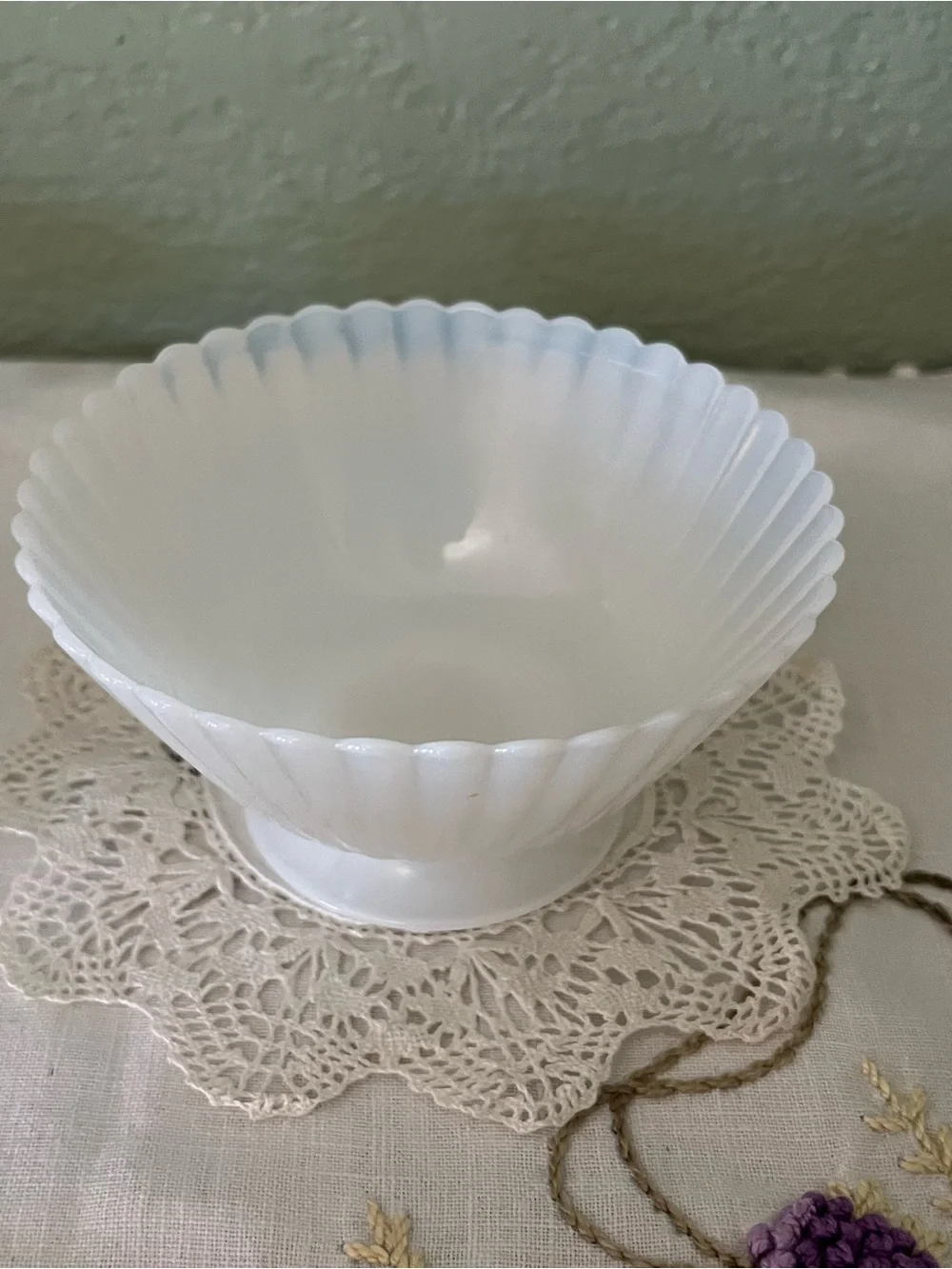 Vintage MacBeth-Evans Monax Petalware Footed Sherbet Bowls Set of 4